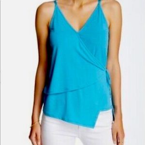 Adorable SOCIALITE Summer Wrap Top T- Back Detail- beautiful BlueTeal Large NWOT